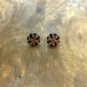 Black and Gold Tory Burch Earrings